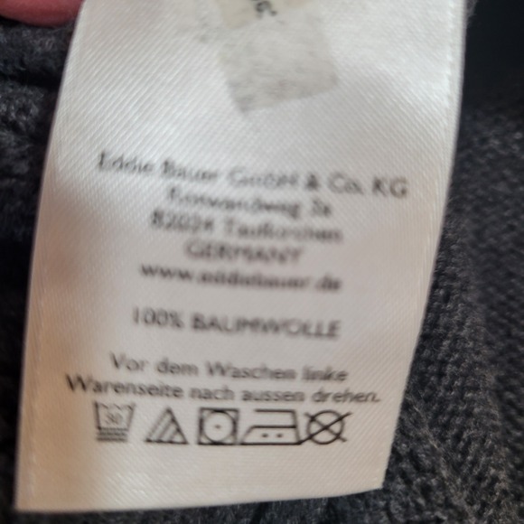 Eddie Bauer Pullover Sweater Mens Size Large Long Sleeve 1/4 Zip Dark‎ Gray 0397 - Picture 10 of 10